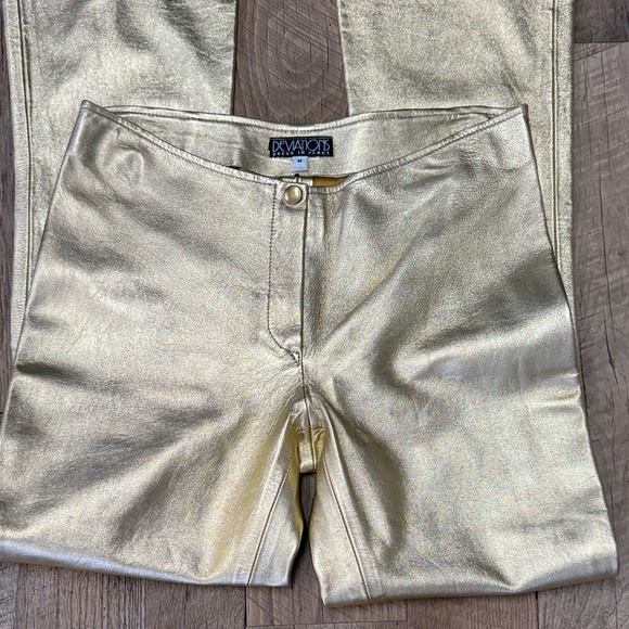 Cache Pants - Lamb Leather Gold Flare Pants